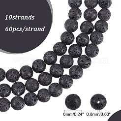 Synthetic Lava Rock Beads Strands&nbsp;G-S277-6mm-01