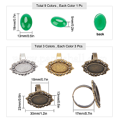 18Pcs DIY Natural Gemstone Finger Ring Making Kits&nbsp;DIY-SC0015-34
