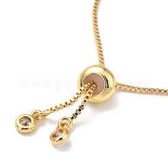 Adjustable Real 18K Gold Plated Brass Box Chain Slider Bracelets&nbsp;BJEW-D445-01G