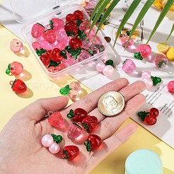 12Pcs 3 Colors Transparent Resin & Acrylic 3D Fruit Pendants&nbsp;FIND-YW0006-01
