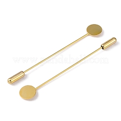 Brass Lapel Pin Base Settings&nbsp;X-KK-WH0045-025A-G
