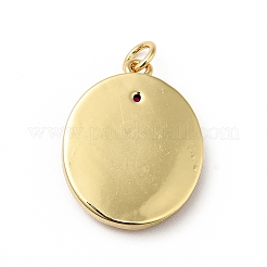 Rack Plating Brass Micro Pave Fuchsia Cubic Zirconia Pendants&nbsp;KK-H431-56G