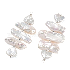 Natural Nucleated Baroque Keshi Pearl Beaded Big Pendants&nbsp;PALLOY-JF05619