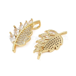 Brass Micro Pave Cubic Zirconia Pendants&nbsp;KK-S526-57G