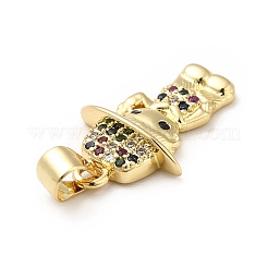 Brass Micro Pave Cubic Zirconia Pendants&nbsp;KK-H433-11B-G