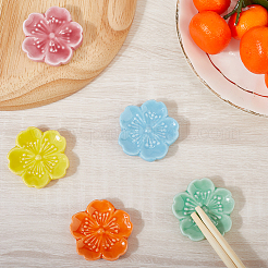 7Pcs 7 Colors Sakura Porcelain Chopstick Rest&nbsp;AJEW-CP0008-73