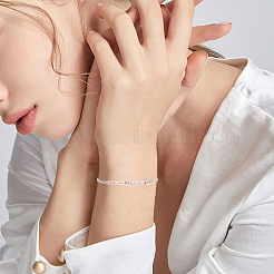 1Pc 925 Sterling Silver Curb Chain Bracelets&nbsp;BJEW-BBC0001-06C