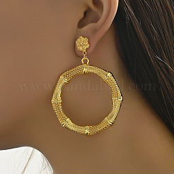 Alloy Circle Hollow Stud Earrings&nbsp;NI4876