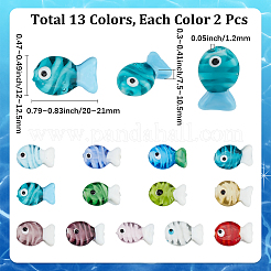 26Pcs 13 Colors Handmade Lampwork Beads&nbsp;LAMP-SC0001-75