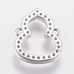 Brass Micro Pave Cubic Zirconia Links&nbsp;ZIRC-J040-04P-NR