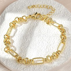 Brass Figaro Chains Bracelets for Women Men&nbsp;BJEW-K273-14G