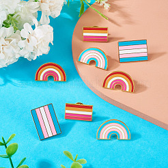 8Pcs 4 Styles Rainbow Enamel Pin&nbsp;JEWB-TA0001-28
