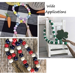 80Pcs 8 Colors Dyed Natural Wooden Beads&nbsp;WOOD-CD0001-23