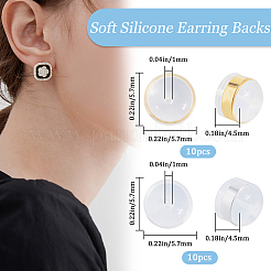 20Pcs 2 Colors Brass Rings Silicone Ear Nuts&nbsp;SIL-BBC0001-03