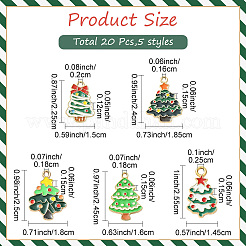 20Pcs 5 Styles Christmas Theme Alloy Enamel Pendants&nbsp;ENAM-YW0006-79