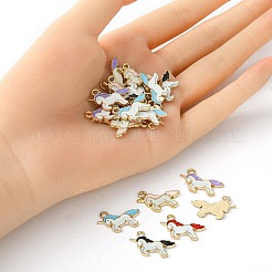 20pcs 5 Colors Alloy Enamel Pendants&nbsp;ENAM-YW0003-04