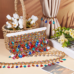 Polyester Braided Fringe Lace Ribbon&nbsp;FIND-WH0100-74