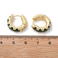 Green Cubic Zirconia Hoop Earrings&nbsp;EJEW-C022-08G