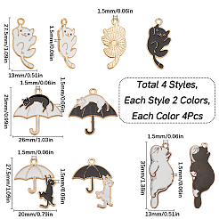 32Pcs 8 Styles Alloy Enamel Pendants&nbsp;ENAM-SC0006-28