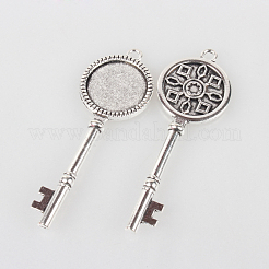 Tibetan Style Alloy Pendant Cabochon Settings&nbsp;TIBEP-N003-72AS