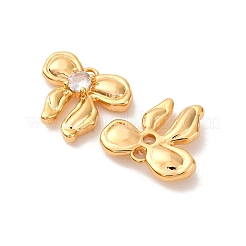 Brass Micro Pave Cubic Zirconia Pendants&nbsp;KK-K382-47G