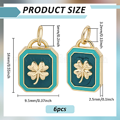 6Pcs Brass Enamel Pendants&nbsp;KK-BC0015-65