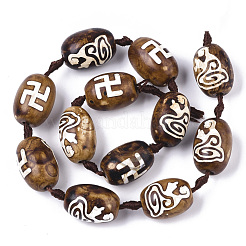 Tibetan Style dZi Beads Strands&nbsp;TDZI-R001-03C