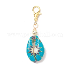 Printed Cowrie Shell Pendant Decorations&nbsp;HJEW-JM03787