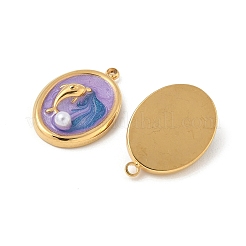 304 Stainless Steel Enamel Pendants&nbsp;STAS-U057-11G-D