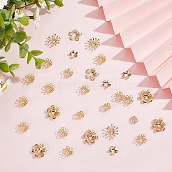 80Pcs 8 Style Brass Bead Caps&nbsp;KK-BBC0003-50