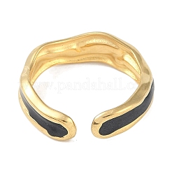 Ion Plating(IP) 304 Stainless Steel Enamel Cuff Finger Rings&nbsp;RJEW-L107-052G-02