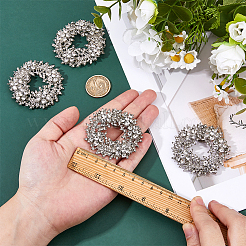 2 Pairs Alloy Rhinestone Shoe Buckle Clips&nbsp;FIND-FG0004-05