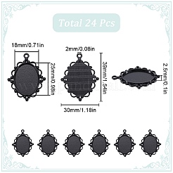 24Pcs Oval Alloy Pendants Cabochon Settings&nbsp;FIND-SC0009-95