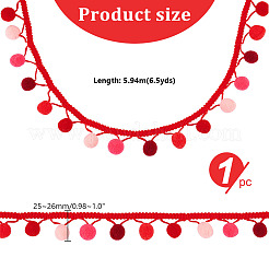 6.5 Yards Gradient Color Polyester Pom Pom Ball Tassel Ribbons&nbsp;DIY-GA0006-95D