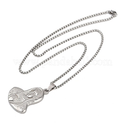 Virgin 201 Stainless Steel Pendant Necklaces for Men Women&nbsp;LS-NJEW-K283-17P