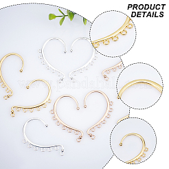 36Pcs 3 Colors Alloy Ear Cuff Findings&nbsp;FIND-CA0005-23