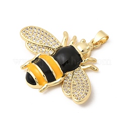 Brass Micro Pave Clear Cubic Zirconia Pendants&nbsp;KK-H267-058G