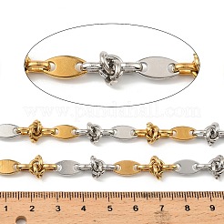 304 Stainless Steel Two Tone Oval with knot Link Chains&nbsp;CHS-F022-03GP