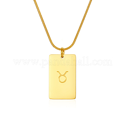 Stylish Stainless Steel 12 Zodiac Rectangle Pendant Necklaces for women&nbsp;GA2858-3