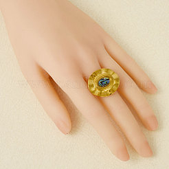 304 Stainless Steel with Natural Shell Cuff Open Rings for Women&nbsp;YV4206-4
