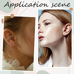 100Pcs 304 Stainless Steel Round Stud Earrings&nbsp;EJEW-BBC0002-05C-P