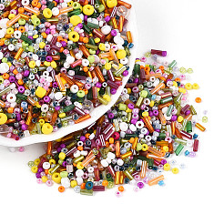 Mixed Electroplate and Non-electroplating Glass Seed Beads&nbsp;GLAA-SZC0007-02C