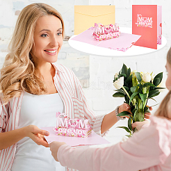 2 Sets 2 Styles Mother's Day 3D Pop Up Paper Greeting Card for Birthday Day&nbsp;AJEW-GA0006-97