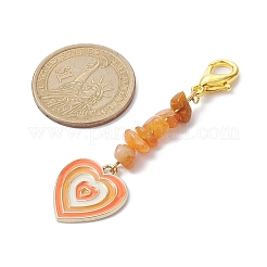 Heart Alloy Enamel Pendant Decoration&nbsp;HJEW-JM01462