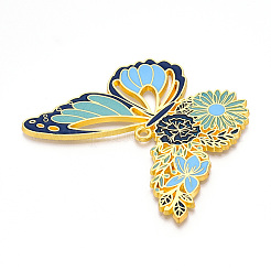 Rack Plating Alloy Enamel Big Pendants&nbsp;ENAM-N056-396A-G