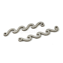 201 Stainless Steel Wave Shaped Connector Charms&nbsp;STAS-A190-01P