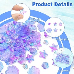 90Pcs 6 Styles Transparent Glass Beads&nbsp;GLAA-YW0005-88