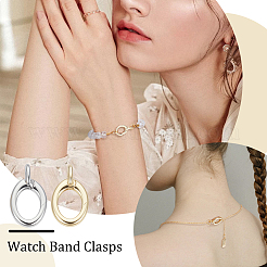 8Pcs 2 Colors Brass Spring Gate Rings&nbsp;KK-BC0015-06