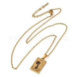 Tarot Theme 304 Stainless Steel Pendant Nacklaces For Women&nbsp;STAS-S128-02R