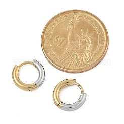201 Stainless Steel Two Tone Hoop Earrings&nbsp;EJEW-Q002-01G-01